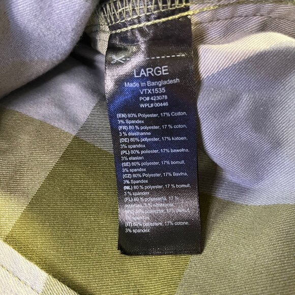 Vertx Flannel Plaid Shirt Long Sleeve Green/Blue  - Size Large - Tactical Style - Picture 6 of 9